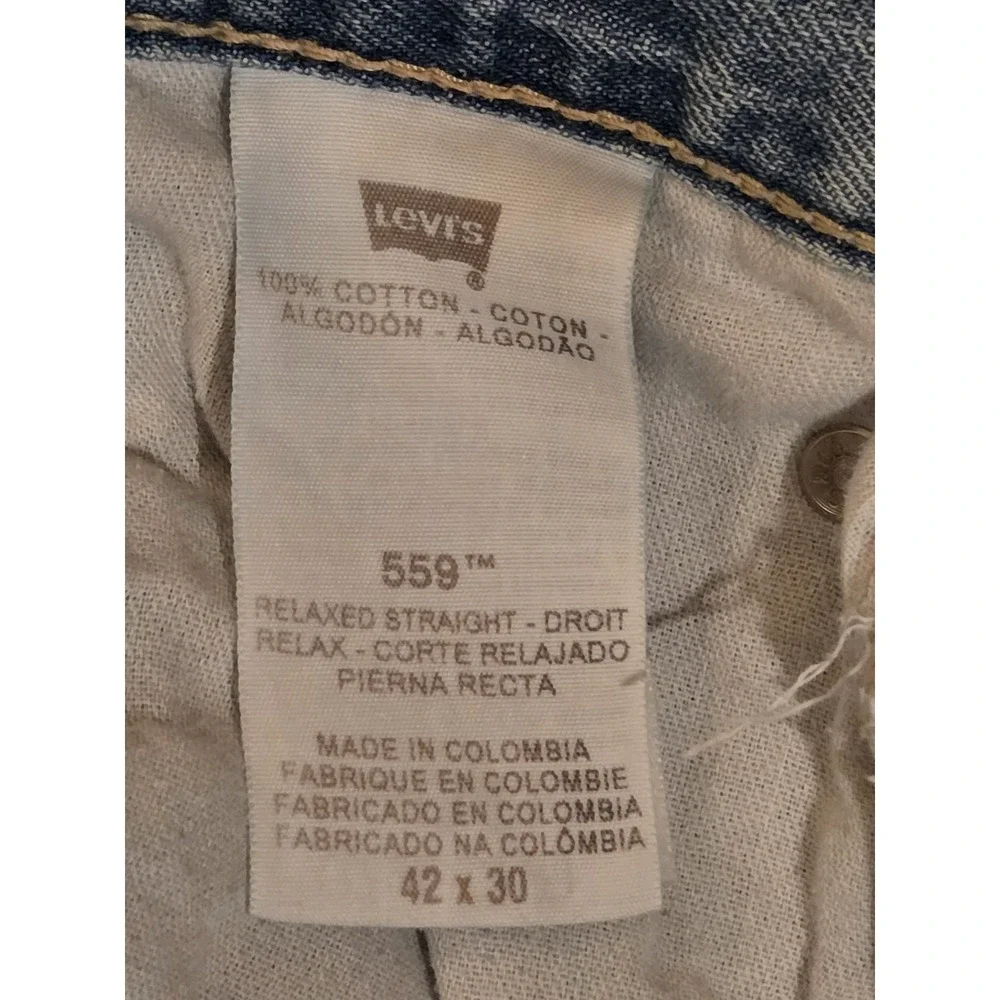 LEVI'S 559 Relaxed Straight Denim Jeans Medium Wash Tag 42×30 (Hemmed to‎ 29" L) - Picture 3 of 9